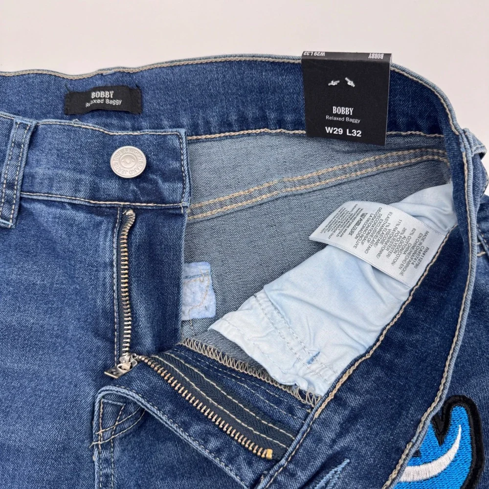 True Religion Bobby Relaxed Baggy Jeans Mens 29x32 Blue New With Tags